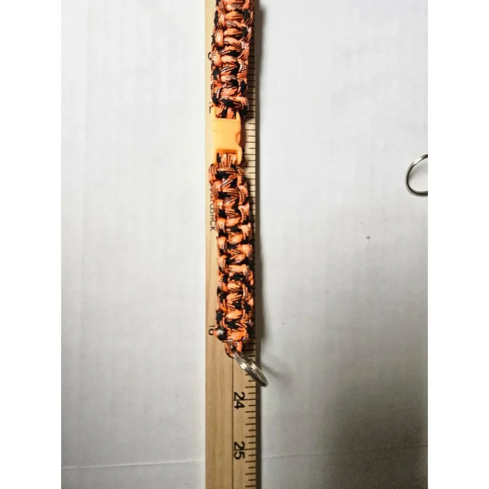 Paracord Keychain Lanyard Orange‎ and Black New